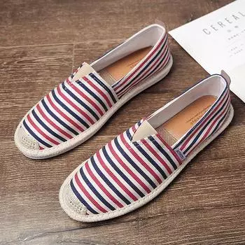 Дышащая льняная повседневная мужская обувь, старая пекинская тканевая обувь, парусиновая летняя обувь для отдыха на плоской подошве, рыбацкая обувь для вождения, прогулочная обувь 39