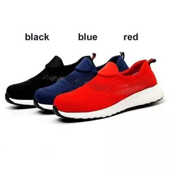 Дышащая легкая рабочая обувь со стальным носком, повседневная защитная обувь, походная защитная обувь 35 чёрный