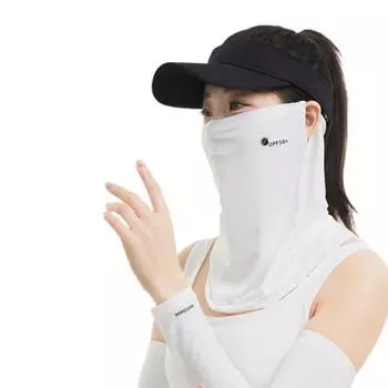 Дышащая летняя маска для лица из ледяного шелка с надписью «Live Neck» для лица, солнцезащитная вуаль для лица, спорт на открытом воздухе Green-Style B