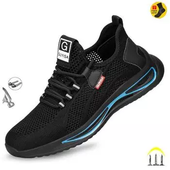 Дышащая летняя мужская защитная рабочая обувь Staleneus, водонепроницаемая антистатическая строительная обувь, неразрушимые ботинки со стальным носком 46