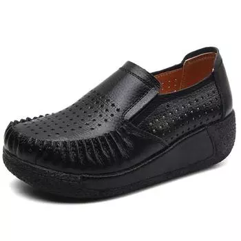 Дышащая летняя женская обувь, женские кроссовки на плоской платформе, женские лоферы из коровьей замши, женские лоферы на танкетке, обувь без шнуровки 35 бежевый