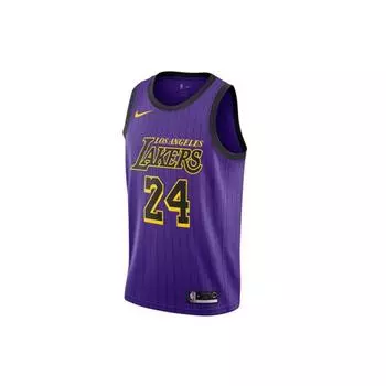 Дышащая майка НБА Nike Los Angeles Lakers City Edition No.. 24 Kobe 18-19 Season Swingman Баскетбольный жилет Мужские топы Фиолетовый AV4270-505 XXL