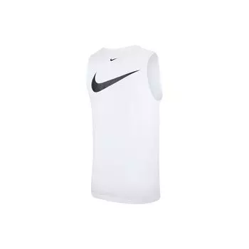 Дышащая майка с принтом Nike Swoosh, мужские топы, белые CQ5293-100 S
