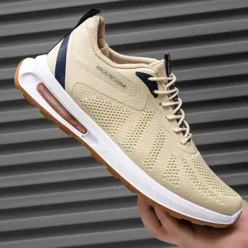 Дышащая модная мужская обувь с сеткой, удобные легкие кроссовки, модные студенческие одиночные туфли на шнуровке 39 чёрный