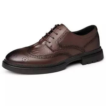 Дышащая мужская деловая обувь, новые удобные мужские туфли-оксфорды, повседневная обувь с открытыми отверстиями, роскошная брендовая мужская официальная модельная обувь 38 чёрный
