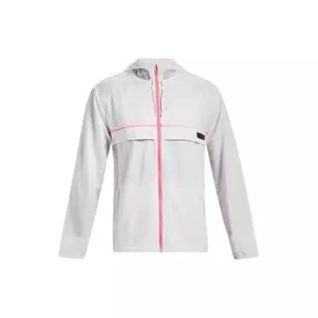 Дышащая мужская куртка в полоску с капюшоном Under Armour Run Anywhere, белая 1374229-100 L
