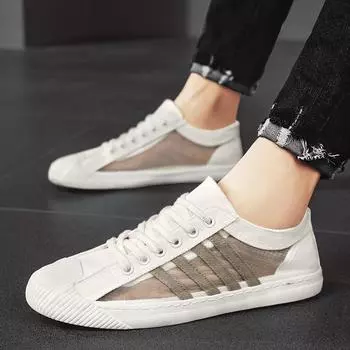 Дышащая мужская летняя парусиновая вулканизированная обувь, студенческая парусиновая прогулочная обувь, повседневные кроссовки 38 чёрный