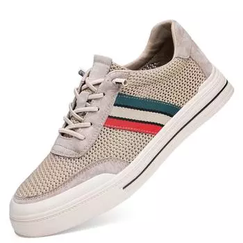 Дышащая мужская обувь в британском стиле, трендовая удобная повседневная обувь, мокасины, мужская обувь на плоской подошве 37 хаки