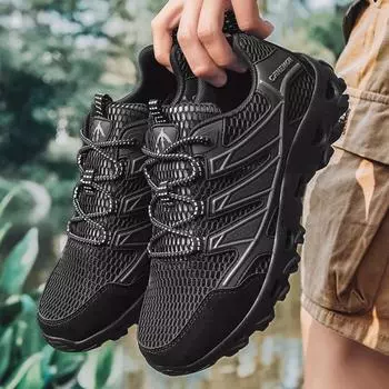 Дышащая мужская походная обувь, быстросохнущая мужская акваобувь, нескользящая мужская акваобувь, летние сетчатые кроссовки для забродов 39-46 42 серый