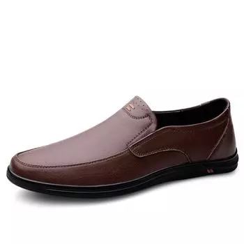 Дышащая мужская повседневная обувь из кожи, мокассины, удобные классические модные мужские туфли, деловые туфли на плоской подошве, формальные туфли для мужчин 40