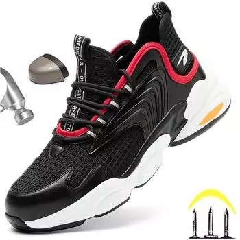 Дышащая мужская защитная обувь, ботильоны, мужские повседневные ботинки со стальным носком, рабочая неубиваемая обувь, модные кроссовки с защитой от проколов 36 зелёный