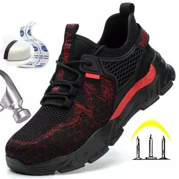 Дышащая мужская защитная обувь с композитным носком, противоударные рабочие туфли, кроссовки, мужская защитная обувь, изоляция, 6KV, рабочие ботинки для мужчин 36 серый