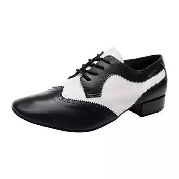 Дышащая обувь для бальных танцев для мальчиков, черная кожаная обувь для латинского джаза, танго, вальса 38