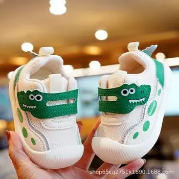 Дышащая обувь для детей 1-2 лет, мягкая нескользящая детская обувь на весну и осень - обувь для начинающих, защищающая от падений. 20 yards зелёный