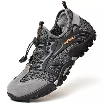 Дышащая обувь для мужчин, для скалолазания, походов, восхождения по течению, мужская обувь для бега на открытом воздухе, кроссовки для босиком 46 серый