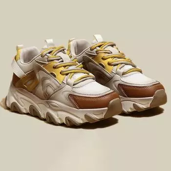 Дышащая обувь для папы для девочек, легкая спортивная обувь в стиле ретро, спортивная женская повседневная обувь с толстой подошвой 5 см 40 зелёный