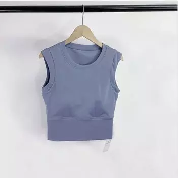 Дышащая одежда для йоги Женский жилет Спортивный без рукавов Можно носить на улице Фитнес Бег Облегающий Эластичная лента Нагрудные подушечки Футболка Топ Rose Red L