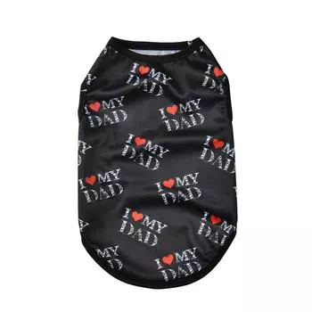 Дышащая одежда для собак средних и маленьких собак, кошек, летняя креативная футболка с принтом «любовь» для щенков, костюм для французского бульдога или мопса XS белый