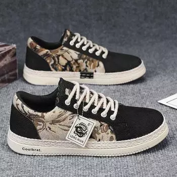 Дышащая парусиновая обувь для мальчиков 2024 года: Модные и универсальные спортивные повседневные льняные кроссовки 41 серый