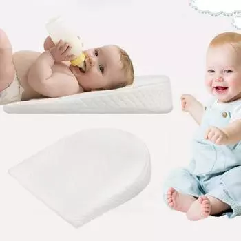 Дышащая пена с эффектом памяти, подушка для сна на танкетке для младенцев, полукруглая подушка на танкетке для головы, предотвращает плевание, подушка для грудного вскармливания новорожденного, поясница для беременных розовый