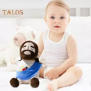 Дышащая плюшевая игрушка Иисус Сердце Иисуса Мягкая игрушка для детей Успокаивающая кукла Спаситель для церкви Воскресная школа Пасхальный подарок красный