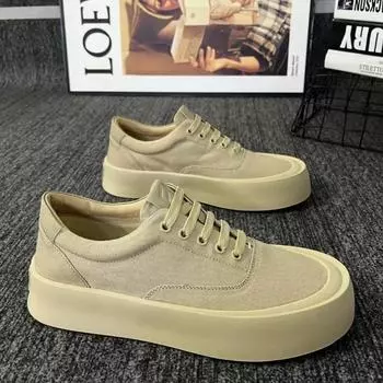 Дышащая повседневная обувь, мужские ленивые мокасины, парусиновые туфли с толстой подошвой, резиновые туфли для мужчин, 2024, новые универсальные кроссовки Zapatillas 39 верблюд