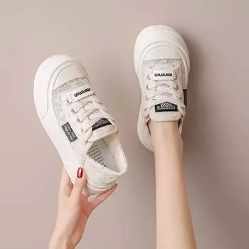Дышащая повседневная обувь со шнуровкой спереди, удобная женская обувь на плоской подошве, новое поступление, летняя модная женская обувь белого цвета 35