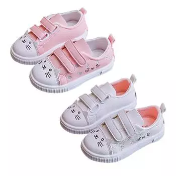 Дышащая противоскользящая обувь с мультяшным принтом для маленьких девочек, прогулочная обувь на мягкой подошве, первые ходунки 21