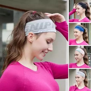 Дышащая противоскользящая повязка на голову унисекс для фитнеса и бега для езды на велосипеде, йоги A серый