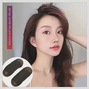 Дышащая пушистая накладка для волос и невидимый зажим для увеличения объема null чёрный