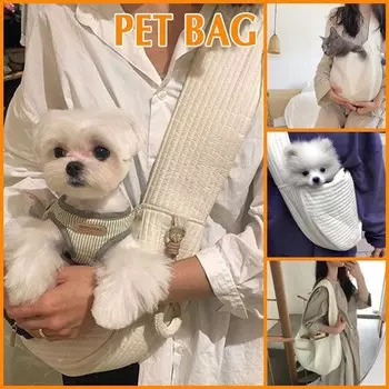 Дышащая ручная работа холщовая сумка-тоут для кошек на одно плечо для собак и кошек L