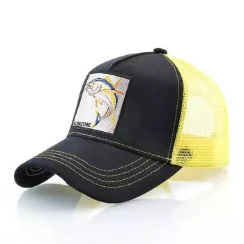 Дышащая сетчатая бейсболка, женская модная кепка-дальнобойщик с нашивкой из альбакора, мужская бейсболка в стиле хип-хоп, Snapback Bone Casquette 56-59CM