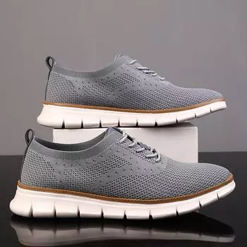 Дышащая сетчатая обувь для активного отдыха, модная ткань Flyweave, обувь для мужчин, пожилых людей, четыре сезона, нескользящая обувь, мужские кроссовки 39