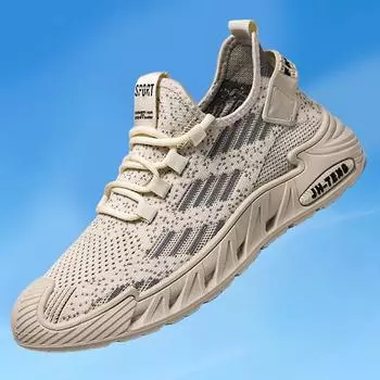 Дышащая сетчатая обувь Мужская обувь Tide Shoes Весенние и летние легкие удобные кроссовки Модная универсальная повседневная обувь больших размеров 39 белый