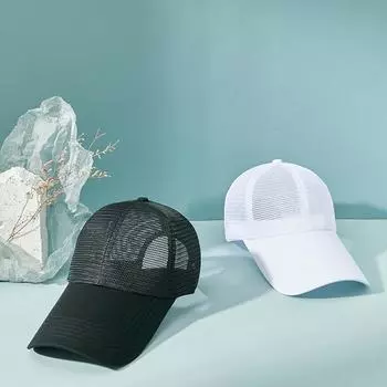 Дышащая сетчатая шляпа с полями 11 см, модная бейсбольная кепка для мужчин и женщин, уличная солнцезащитная кепка для похудения, солнцезащитная кепка-уточка M(56-59CM) чёрный