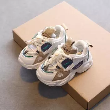 Дышащая сетчатая спортивная обувь для малышей (Возраст 1-6 лет) - Коллекция Весна 2022 для мальчиков и девочек 15.5cm insole, Size 25