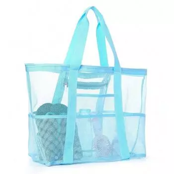 Дышащая сетчатая сумка для душа, большая вместимость, складная, быстросохнущая, портативная, для плавания, дорожная сумка серый