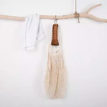 Дышащая сетчатая сумка с ручкой, хлопковая сумка для покупок, сетчатая сумка для общежития бежевый