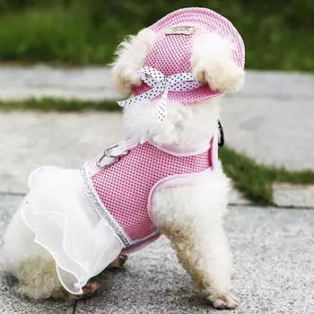 Дышащая сетка для мелких домашних животных Товары для животных Шляпа для домашних животных Холщовые аксессуары для улицы Товары для животных Шляпа принцессы Бейсболка для походов Кепка для кошек и собак Уникальный головной убор для собак M розовый