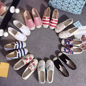 Дышащая сетка Легкая повседневная обувь Женская мода Женские туфли на плоской подошве с принтом Рыбацкая обувь на плоской подошве Обувь Zapatos De Mujer 35