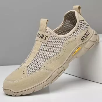 Дышащая сетка Мужские кроссовки Замшевые кожаные мокасины Мужская повседневная обувь Летняя обувь для вождения Мокасины Инструментальная обувь Обувь 44