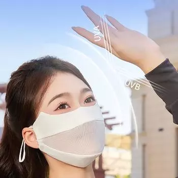 Дышащая солнцезащитная маска для лица Ice Silk, спортивная маска для лица с защитой от ультрафиолета, шарф на голову с регулируемой пряжкой, маска для вождения и верховой езды