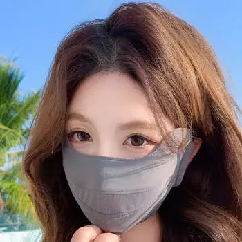 Дышащая солнцезащитная вуаль-маска, регулируемая солнцезащитная маска для лица, эластичная маска Ice Silk для верховой езды