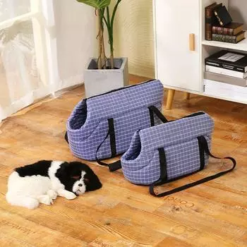 Дышащая сумка для домашних животных, мягкий чехол для переноски собак, удобная сумка для кошек и щенков S темно-синий
