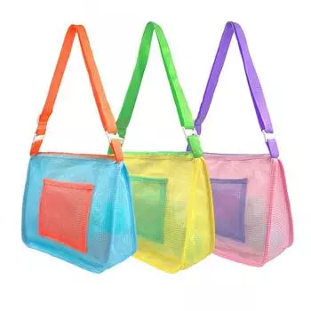 Дышащая сумка для хранения ракушек на молнии, универсальная сумка-тоут, аксессуары для плавания, сетчатая пляжная сумка, спортивная жёлтый