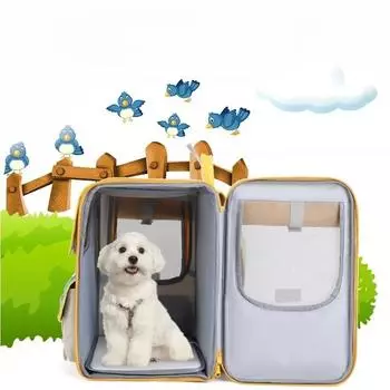 Дышащая сумка для кошек и собак, рюкзак для кошек, переноска для собак, большая вместимость, клетка для кошек, аксессуары для домашних животных, рюкзак для котят синий