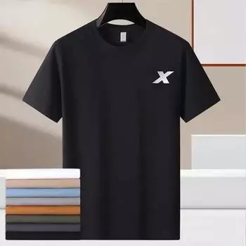 Дышащая свободная мужская хлопковая футболка для занятий спортом на открытом воздухе, идеально подходит для занятий фитнесом M