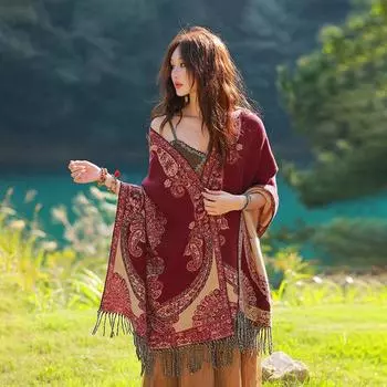 Дышащая, теплая и универсальная домашняя, осенне-зимняя женская шаль для путешествий, толстый плащ, одеяло с кондиционером 190*65cm