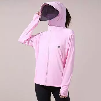 Дышащая тонкая летняя солнцезащитная одежда женская солнцезащитная куртка с длинными рукавами one size розовый