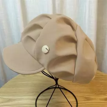 Дышащая восьмиугольная шляпа ретро ветрозащитная многослойная винтажная шляпа газетчика однотонная элегантная плиссированная береты для женщин и мужчин One Size чёрный
